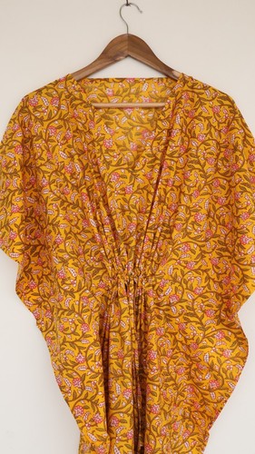 Caftán de algodón suave para mujer | Vestido de salón holgado | Maxi... - Imagen 2 de 5