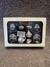 1:12 Scale Dollhouse Miniature Blue And White Tea Set As Picture