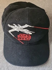 VINTAGE Star Wars X Wing Hat Snapback Cap Black 1996 Fresh Caps