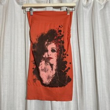 Active Basic Orange Graphic Tube Top Straples...