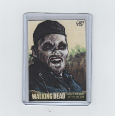 WALKING DEAD SEASON 3 WALKER SKETCH CARD BY ACCLAIMED ARTIST TED DASTICK JR  1/1