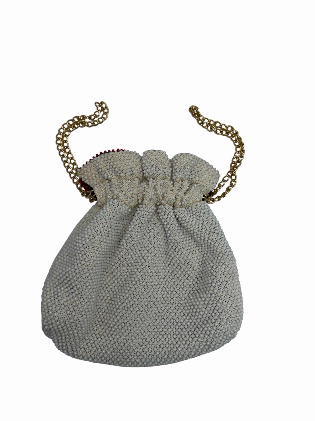 Vtg  Reversible Candy Dot Beaded Drawstring Pouch… - image 12