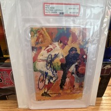Pete Rose Cincinnati Reds Autographed Print PSA/DNA GEM MT 10 Auto