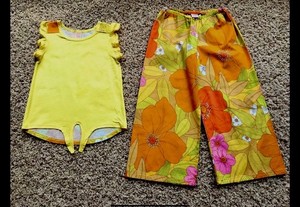Frankie and Sue Girl Retro Top & Wide Leg Pant Set Size 6 NWOT