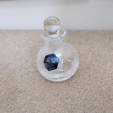 Stuart Crystal cut glass vintage perfume bottle, Cascade fuchsia design