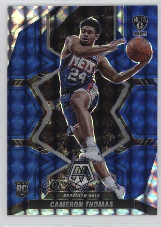 2021-22 Panini Mosaic Rookies Blue Mosaic Prizm 47/99 Cameron Thomas #215 1p1a
