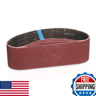 POTUINOM 4x36 Inch 60 Grit Sanding Belts for Wood Metal Paint - 4 Pack
