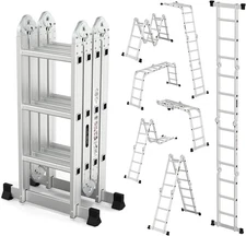  Folding Ladder Multi-Purpose Aluminium Extension 7 in 1 Step Heavy (12.5 Feet)