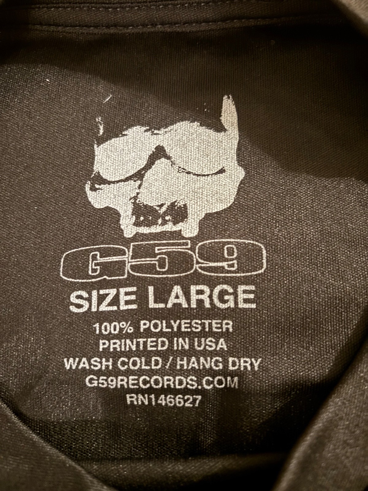 "CREW" Grey Day G59 Concert Staff Men's T-Shirt Short Sleeve Black Size Large 