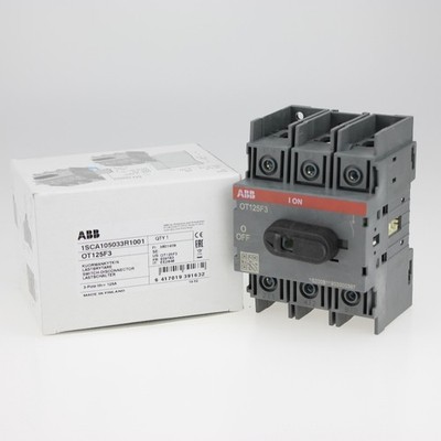 ABB OT125F3 Lasttrennschalter 3-polig 125A mit schwarzem Knebelgriff