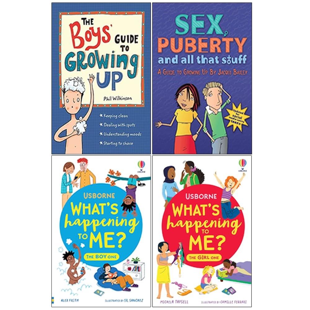 B&Q -  The Boys' Guide To Growing UpPuberty And All That StuffWhat's Happening To Me BoyGirls 4 Books Collection Set - Image 2