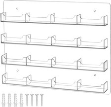 Acrylic Business Card Holder Wall Mount   16 Pockets, Clear Sticker Display Rack