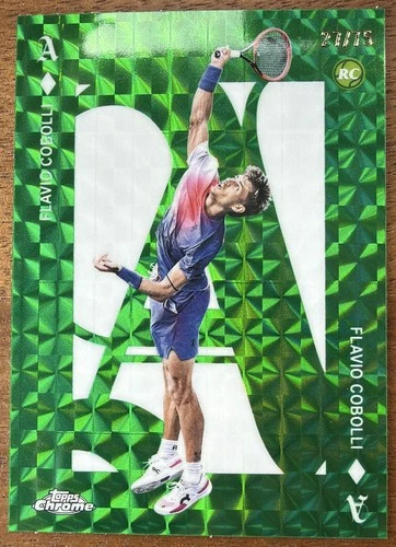 2025 Topps Chrome Flavio Cobolli #ACE-27 Aces Green Geometric Refractor 27/75
