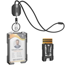 Retractable Lanyards for ID Badges Holder, Badge Reel with ID Card Holder, Br...