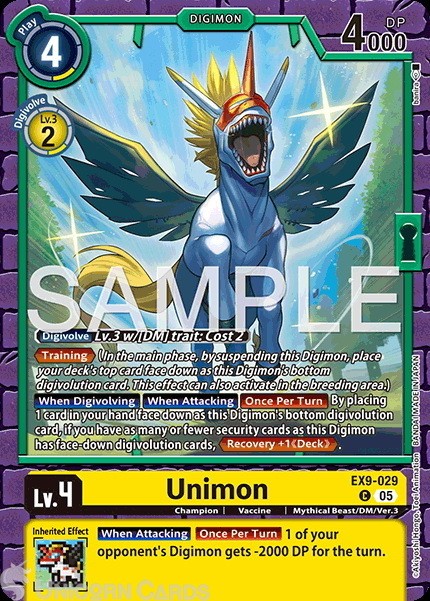 EX9-029 Unimon : Common Digimon Card : EX09: Versus Monsters