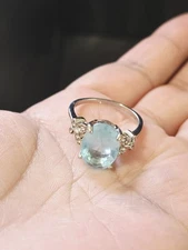 Diamonique Sterling Silver Cubic Zirconia Round Ring, 5.61g, Size 8