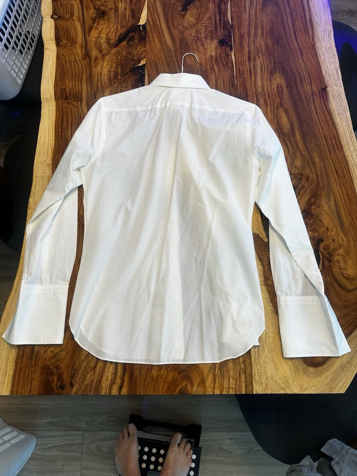 Camisa de vestir Thomas rosa para hombre blanca 15,5/39 ajuste a medida puño francés Foto 3 de 3