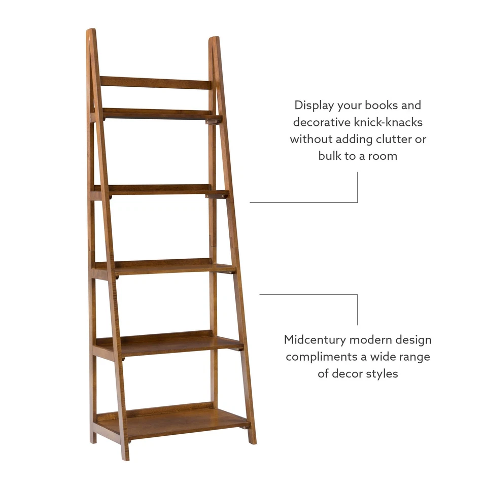 Estante Melissa meados do século, nogueira por Linon grande - Imagem 4 de 4