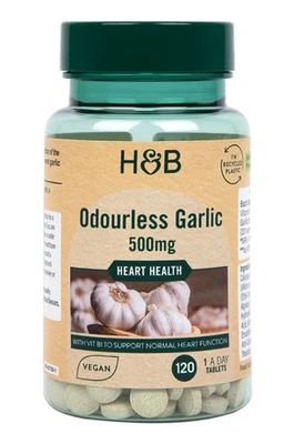 Holland & Barrett Enteric Coated Odourless Garlic 500mg 120 Tablets rrp £7