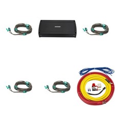 Kicker KXMA800.8 Marine 8-Channel Amplifier Kit with 4 Gauge Wiring RCA Cab...