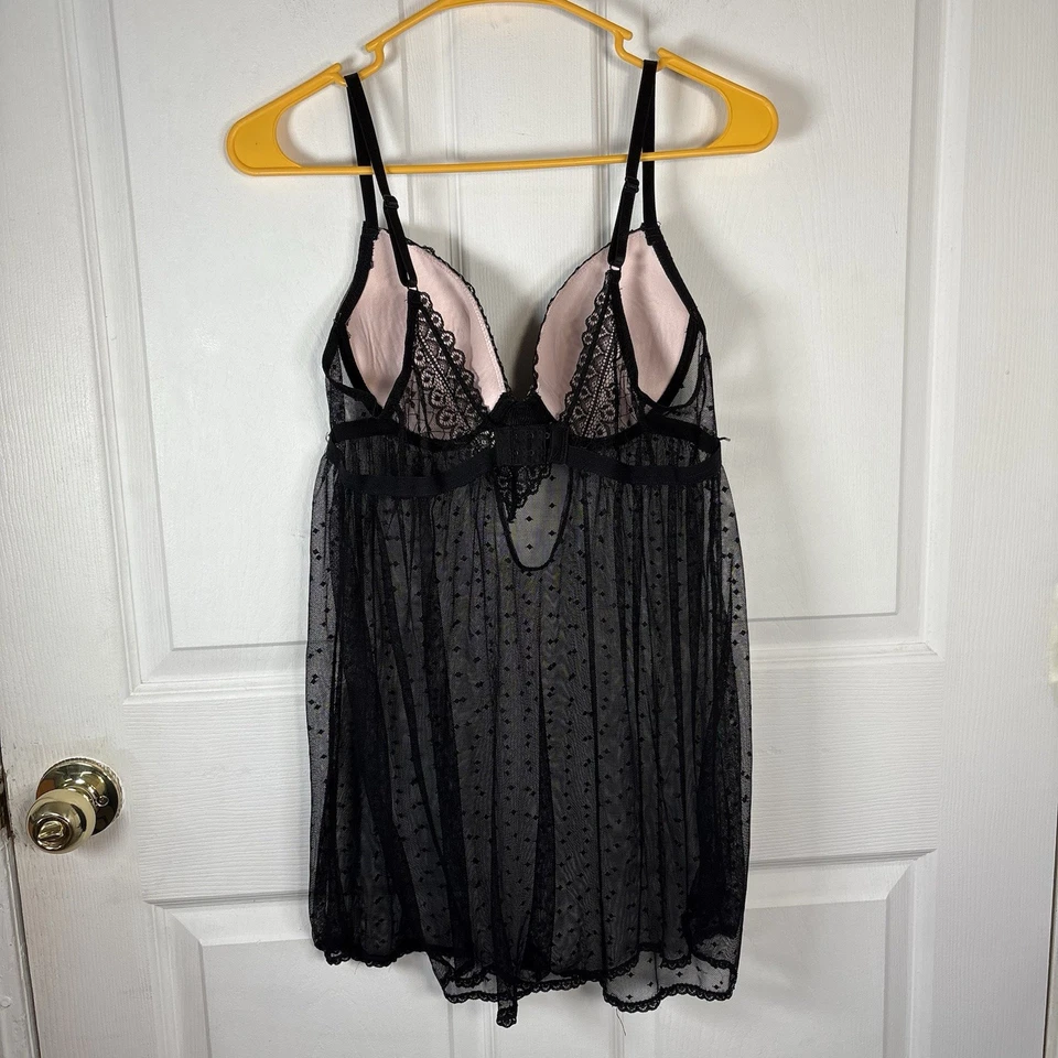 Jessica Simpson Lace Babydoll Top Women’s L Sheer Y2K Lingerie Sleep Tank - Image 2 of 4