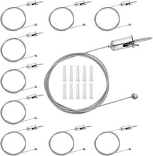 10-Pack 4FT/1.2m Hexagon Garage Lights Premium Suspension Cables Kit, Hexagon Le