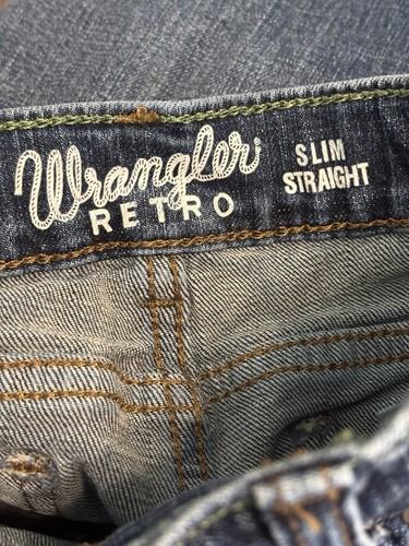 Kids Wrangler Retro Medium Wash Blue Jeans Slim Straight Sz 6 - Picture 7 of 8