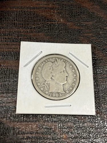 1903 Barber Quarter Dollar US 90% Silver Coin Philadelphia Mint United States