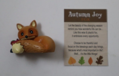 EE2 1x FOX with apple AUTUMN JOY STONE FIGURINE miniature Ganz