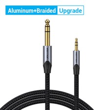 6.35mm 1/4 Male to 3.5mm 1/8 Male TRS Stereo Audio Cable Speaker Guitar Amplifie