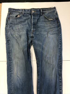 Levi's 501 XX Mens 36x32 Denim Blue Jeans Straight Fit Light Wash