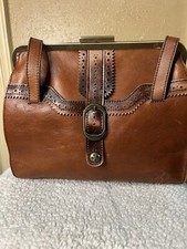 PO Patricia Nash Vintage Brown Leather Satchel