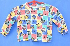 vtg 80s DISNEY MICKEY MOUSE DONALD PLUTO FOOTBALL AOP LS t-shirt BABY 6-9 MO