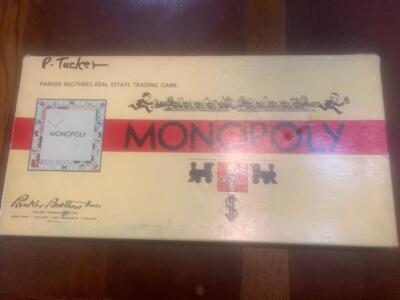Vintage Old 1946 Monopoly Parker Brothers Wood Pieces Tiny Dice COMPLETE Nice