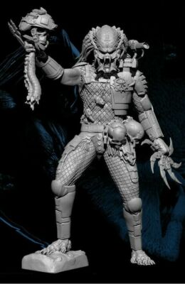 1/32 60 mm Harzfigur Modellbausatz Raubtierkämpfer hält Kopfkrieger unbemalt