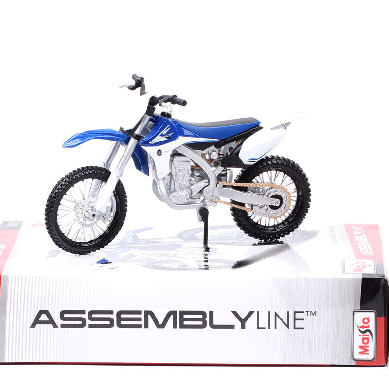 Moto de Ferro Trilha Miniatura Yamaha YZ450F 1:12 na Caixa Maisto