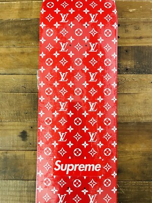 Extremely Rare Louis Vuitton x Supreme Monogram Red Skateboard