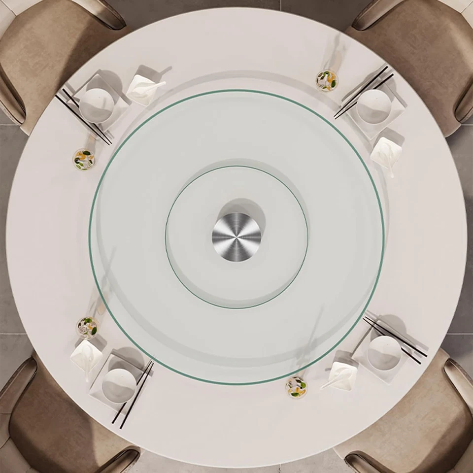 22.8" Lazy Susan for Table Top Tempered Glass Rotating Serving Tray for Dining T - Image 2 of 4