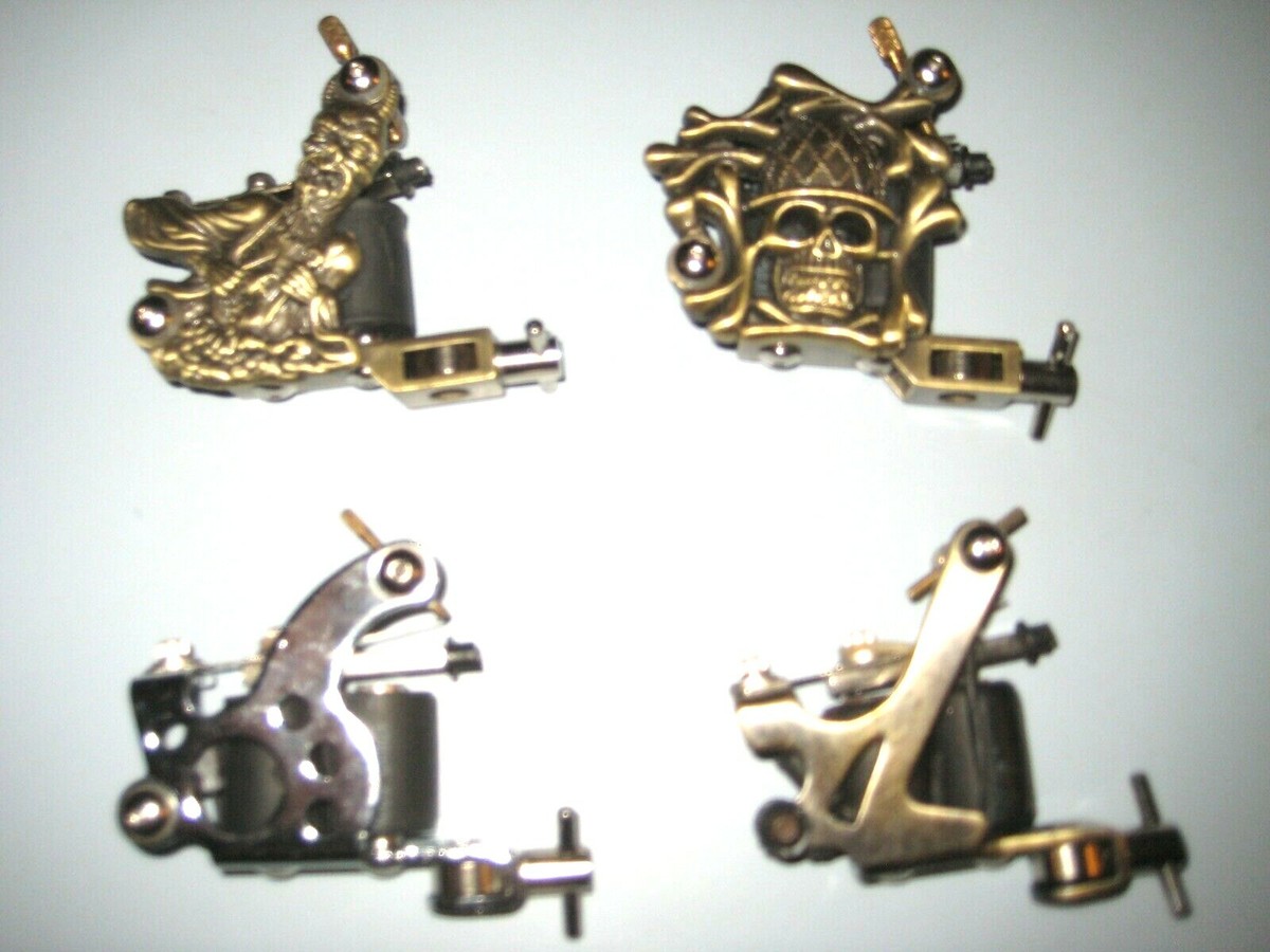 4 Classical Tattoo Guns Skull Skeleton RollerTattoo Machine