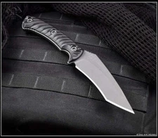 RMJ Tactical Peregrine Knife Tungsten Cerakote Nitro-V Blade Black G-10 w/Sheath