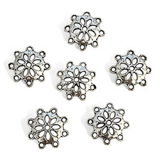 10 Large 14x3mm Bead Caps Loops Antiqued Silver Beading Jewelry Making Findngs
