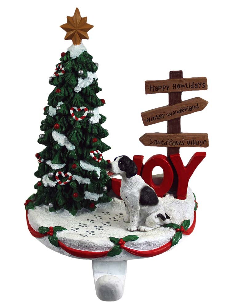 English Pointer Stocking Holder Hanger Black