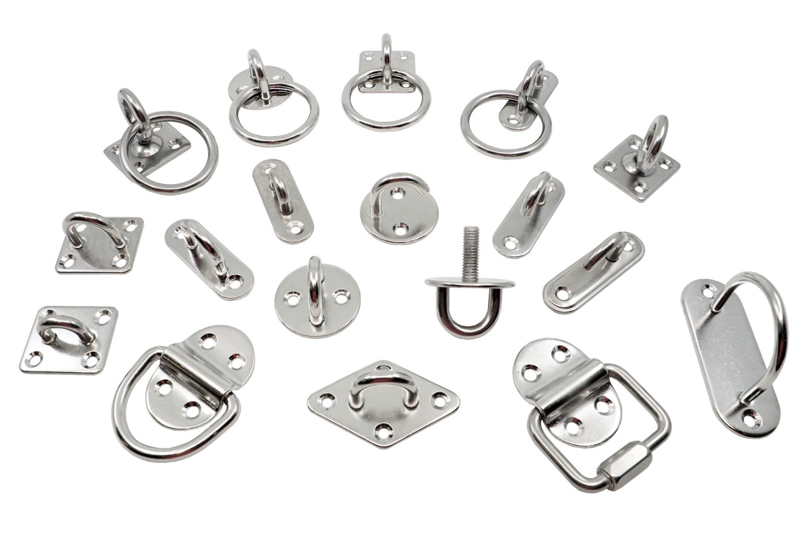 2 Stück Edelstahl Befestigungsösen - Kajak Schienenhalterung Zurrösen Bootszubehör