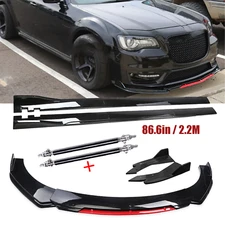 For Chrysler 300 SRT Front Bumper Lip Splitter Spoiler Side Skirt Body Kit
