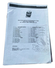 SOUTHEND UNITED V SCUNTHORPE TOWN - LEAGUE ONE - TEAM SHEET - 20/8/2005
