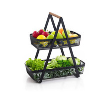 2 Tier A-Frame Mesh - Fruit, Vegetables and Bread Baskets Countertop Basket