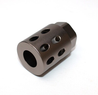 Anodized Aluminum Short Muzzle Brake 9/16''x24 RH TPI Fit .40Cal - Color Ver