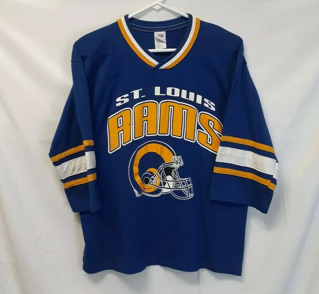 Vintage NFL St. Louis Rams Football Jersey 3 4 Sleeve Shirt YOUTH SIZE 14 16 L