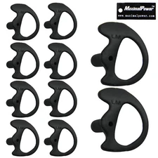 10-Pack Black LEFT Medium Earbud  Earmold for Kenwood Motorola Two-Way Radios