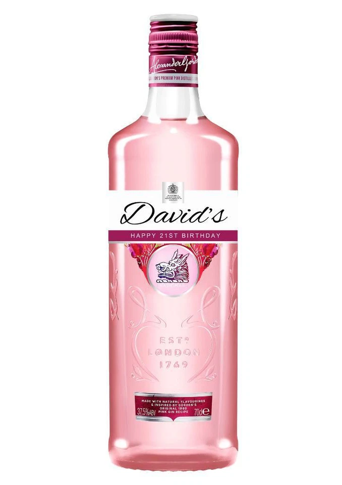 PERSONALISED PINK GIN LABEL BIRTHDAY ANY OCCASION GIFT - Image 2 of 4